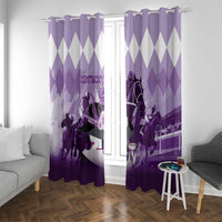 Kentucky Horse Racing Window Curtain Derby Mint Julep Girl - Purple Pastel LT14