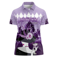 Kentucky Horse Racing Women Polo Shirt Derby Mint Julep Girl - Purple Pastel LT14