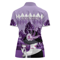 Kentucky Horse Racing Women Polo Shirt Derby Mint Julep Girl - Purple Pastel LT14