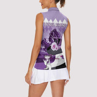 Kentucky Horse Racing Women Sleeveless Polo Shirt Derby Mint Julep Girl - Purple Pastel LT14