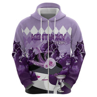 Kentucky Horse Racing Zip Hoodie Derby Mint Julep Girl - Purple Pastel LT14