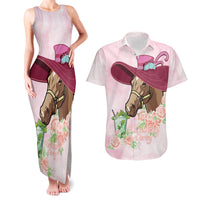 Kentucky Horse Racing Couples Matching Tank Maxi Dress and Hawaiian Shirt Derby Mint Julep With Roses - Wonder Print Shop