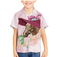 Kentucky Horse Racing Family Matching Mermaid Dress and Hawaiian Shirt Derby Mint Julep With Roses - Wonder Print Shop