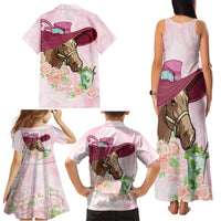 Kentucky Horse Racing Family Matching Tank Maxi Dress and Hawaiian Shirt Derby Mint Julep With Roses - Wonder Print Shop