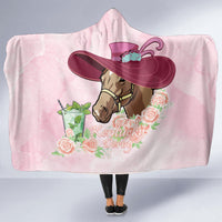 Kentucky Horse Racing Hooded Blanket Derby Mint Julep With Roses