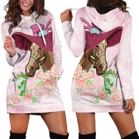 Kentucky Horse Racing Hoodie Dress Derby Mint Julep With Roses - Wonder Print Shop