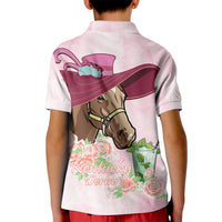 Kentucky Horse Racing Kid Polo Shirt Derby Mint Julep With Roses - Wonder Print Shop