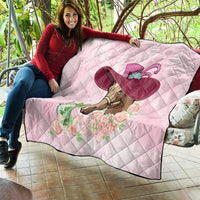 Kentucky Horse Racing Quilt Derby Mint Julep With Roses - Wonder Print Shop