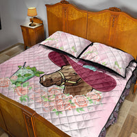 Kentucky Horse Racing Quilt Bed Set Derby Mint Julep With Roses - Wonder Print Shop