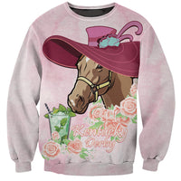 Kentucky Horse Racing Sweatshirt Derby Mint Julep With Roses - Wonder Print Shop