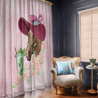 Kentucky Horse Racing Window Curtain Derby Mint Julep With Roses - Wonder Print Shop