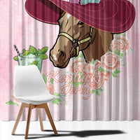 Kentucky Horse Racing Window Curtain Derby Mint Julep With Roses - Wonder Print Shop