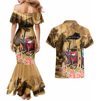 Kentucky Horse Racing Couples Matching Mermaid Dress and Hawaiian Shirt 151st Anniversary Race For The Roses LT14