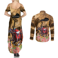 Kentucky Horse Racing Couples Matching Summer Maxi Dress and Long Sleeve Button Shirt 151st Anniversary Race For The Roses LT14
