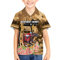 Kentucky Horse Racing Family Matching Off The Shoulder Long Sleeve Dress and Hawaiian Shirt 151st Anniversary Race For The Roses LT14