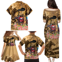Kentucky Horse Racing Family Matching Puletasi and Hawaiian Shirt 151st Anniversary Race For The Roses LT14