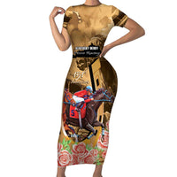 Kentucky Horse Racing Family Matching Short Sleeve Bodycon Dress and Hawaiian Shirt 151st Anniversary Race For The Roses LT14