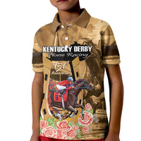 Kentucky Horse Racing Kid Polo Shirt 151st Anniversary Race For The Roses LT14