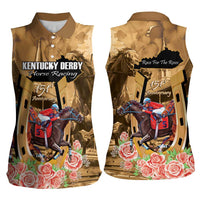 Kentucky Horse Racing Women Sleeveless Polo Shirt 151st Anniversary Race For The Roses LT14