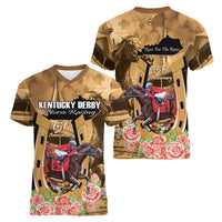 Kentucky Horse Racing Women V-Neck T-Shirt 151st Anniversary Race For The Roses LT14