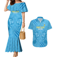 Custom Saint Lucia Cricket Couples Matching Mermaid Dress and Hawaiian Shirt Go Champions Beinspired