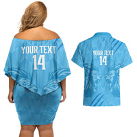 Custom Saint Lucia Cricket Couples Matching Off Shoulder Short Dress and Hawaiian Shirt Go Champions Beinspired