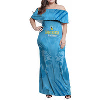 Custom Saint Lucia Cricket Family Matching Off Shoulder Maxi Dress and Hawaiian Shirt Go Champions Beinspired
