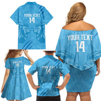 Custom Saint Lucia Cricket Family Matching Off Shoulder Short Dress and Hawaiian Shirt Go Champions Beinspired