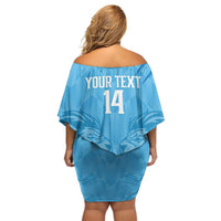 Custom Saint Lucia Cricket Family Matching Off Shoulder Short Dress and Hawaiian Shirt Go Champions Beinspired