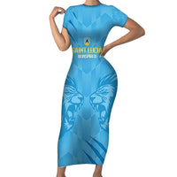 Custom Saint Lucia Cricket Family Matching Short Sleeve Bodycon Dress and Hawaiian Shirt Go Champions Beinspired