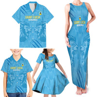 Custom Saint Lucia Cricket Family Matching Tank Maxi Dress and Hawaiian Shirt Go Champions Beinspired