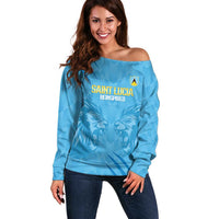 Custom Saint Lucia Cricket Off Shoulder Sweater Go Champions Beinspired