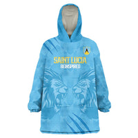 Custom Saint Lucia Cricket Wearable Blanket Hoodie Go Champions Beinspired
