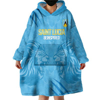 Custom Saint Lucia Cricket Wearable Blanket Hoodie Go Champions Beinspired