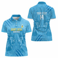 Custom Saint Lucia Cricket Women Polo Shirt Go Champions Beinspired