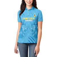 Custom Saint Lucia Cricket Women Polo Shirt Go Champions Beinspired