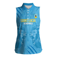 Custom Saint Lucia Cricket Women Sleeveless Polo Shirt Go Champions Beinspired
