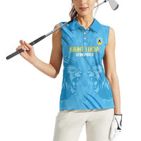 Custom Saint Lucia Cricket Women Sleeveless Polo Shirt Go Champions Beinspired