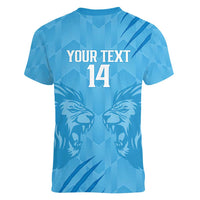 Custom Saint Lucia Cricket Women V-Neck T-Shirt Go Champions Beinspired