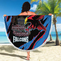 Custom Antigua and Barbuda Cricket Beach Blanket Go Champions Falcons