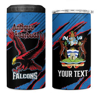 Custom Antigua and Barbuda Cricket 4 in 1 Can Cooler Tumbler Go Champions Falcons
