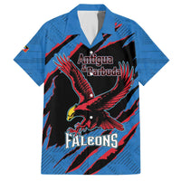 Custom Antigua and Barbuda Cricket Family Matching Off The Shoulder Long Sleeve Dress and Hawaiian Shirt Go Champions Falcons