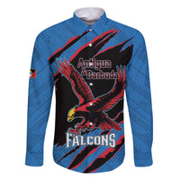 Custom Antigua and Barbuda Cricket Family Matching Off The Shoulder Long Sleeve Dress and Hawaiian Shirt Go Champions Falcons