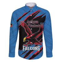 Custom Antigua and Barbuda Cricket Family Matching Off Shoulder Short Dress and Hawaiian Shirt Go Champions Falcons