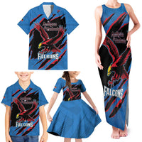 Custom Antigua and Barbuda Cricket Family Matching Tank Maxi Dress and Hawaiian Shirt Go Champions Falcons