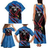 Custom Antigua and Barbuda Cricket Family Matching Tank Maxi Dress and Hawaiian Shirt Go Champions Falcons