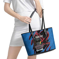 Custom Antigua and Barbuda Cricket Leather Tote Bag Go Champions Falcons