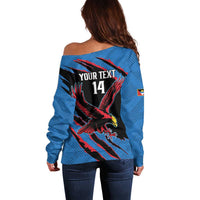 Custom Antigua and Barbuda Cricket Off Shoulder Sweater Go Champions Falcons