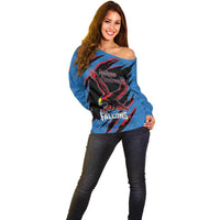 Custom Antigua and Barbuda Cricket Off Shoulder Sweater Go Champions Falcons