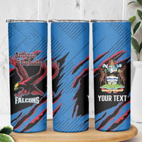 Custom Antigua and Barbuda Cricket Skinny Tumbler Go Champions Falcons